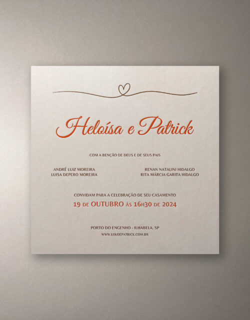 Convite de casamento Heloísa