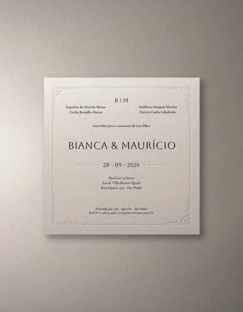 Convite de casamento Bianca