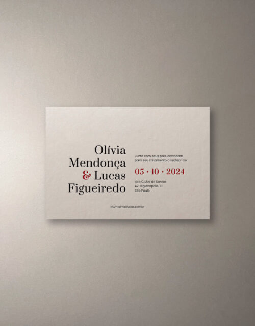 Convite de casamento Olívia