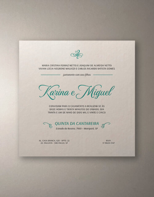 Convite de casamento Karina