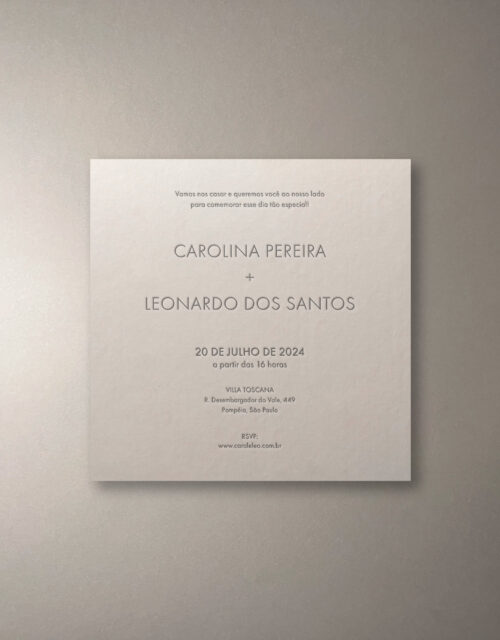 Convite de casamento Carolina